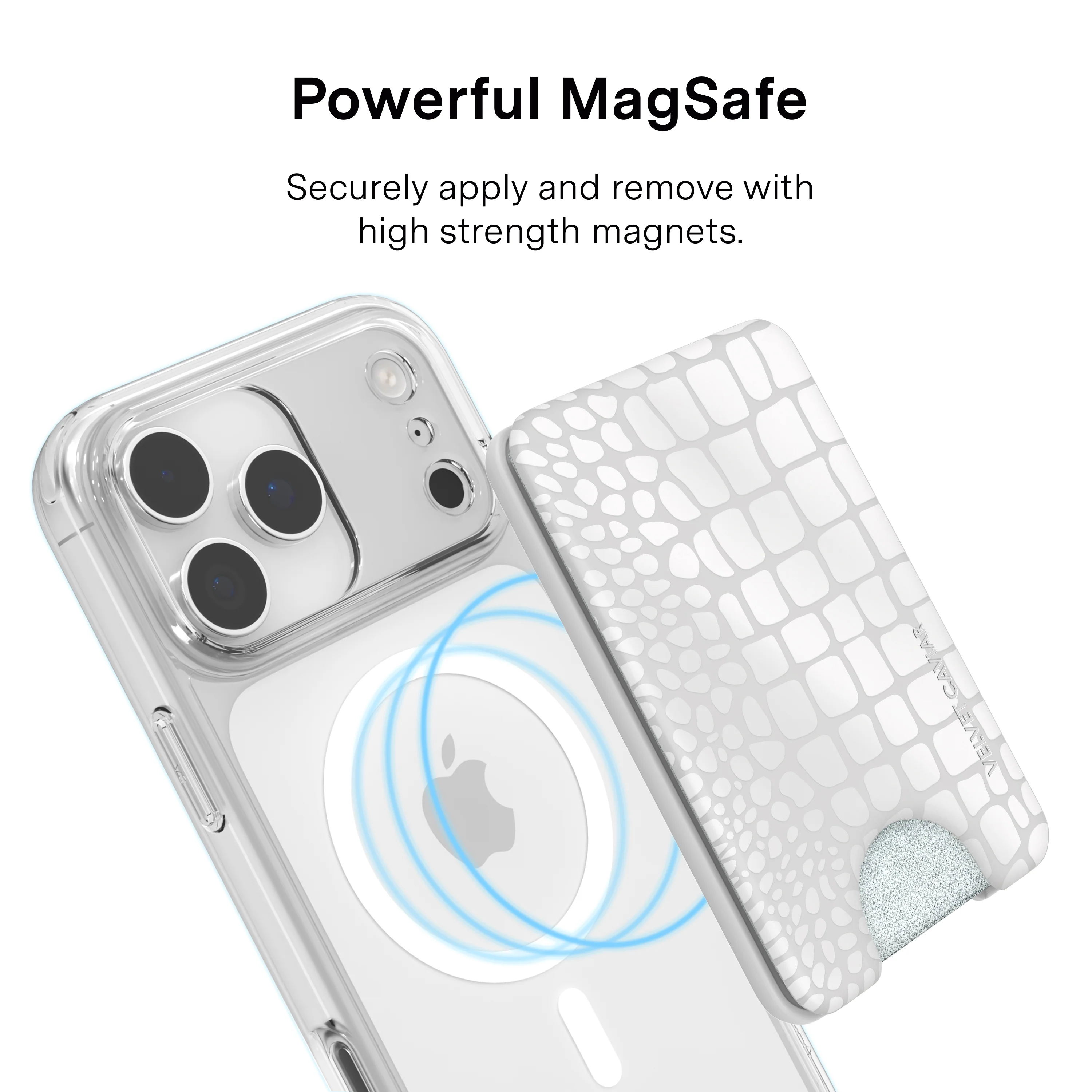 White Croc MagSafe Wallet - Image 3
