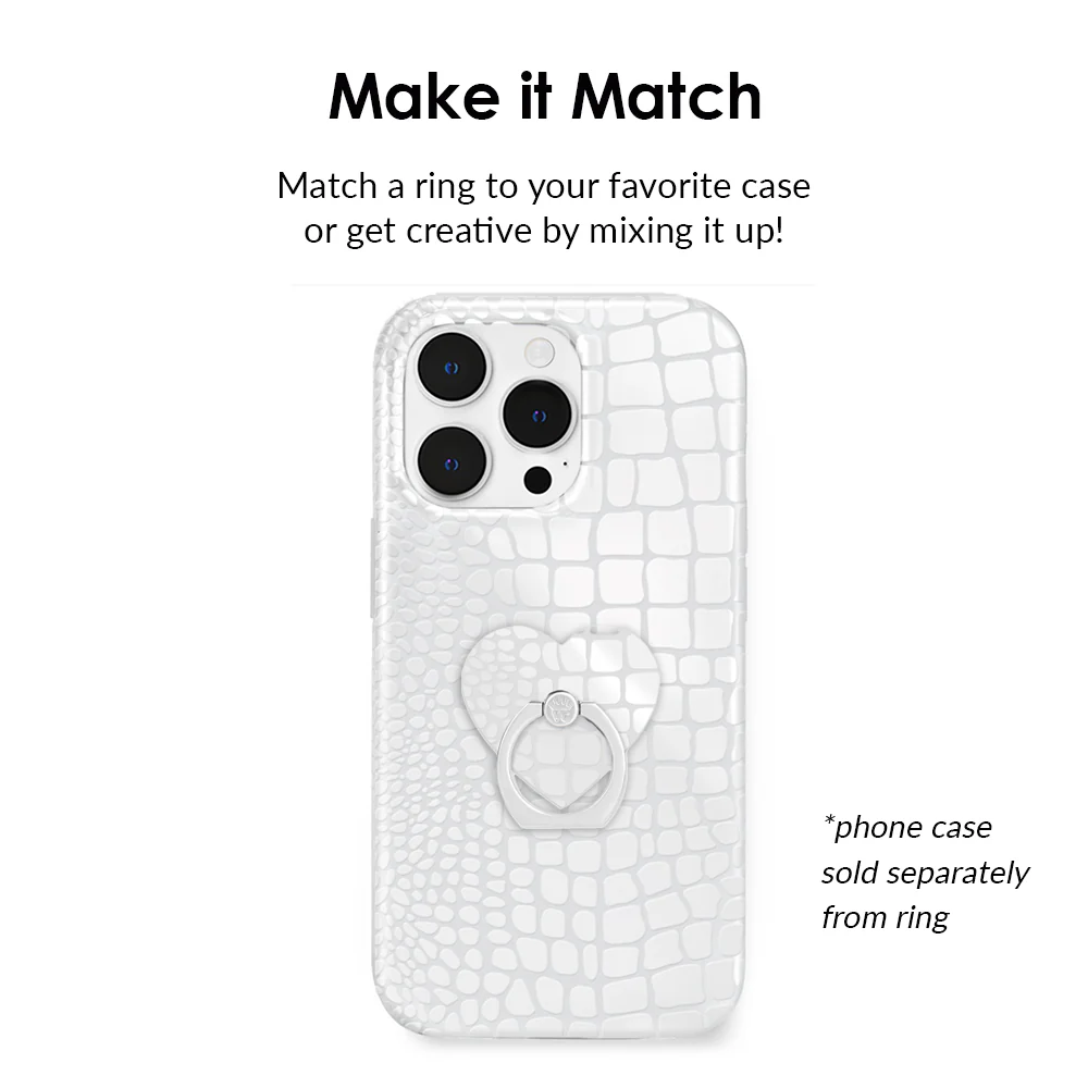White Croc Phone Ring - Image 3