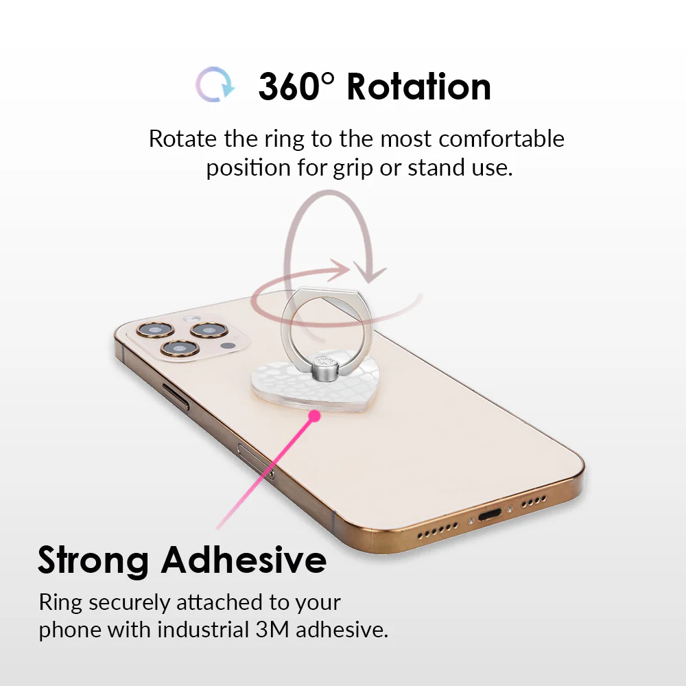 White Croc Phone Ring - Image 4