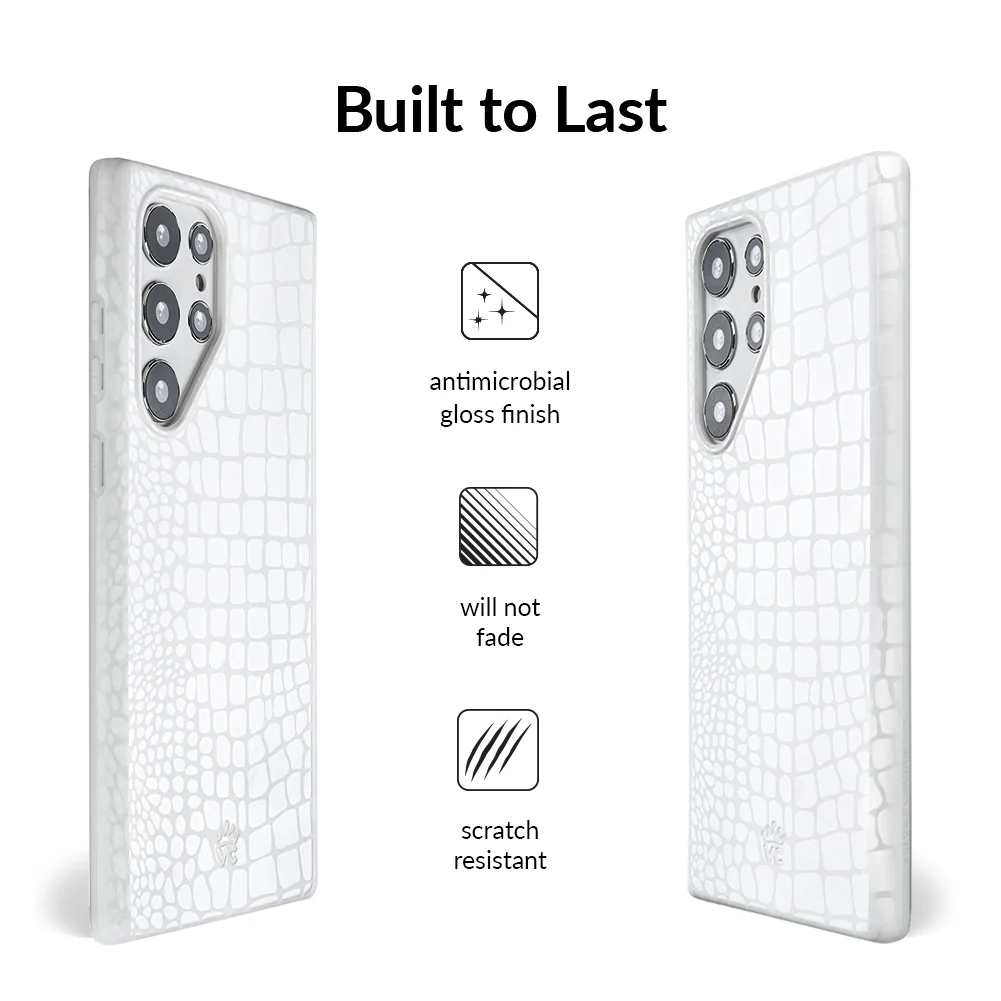 White Croc Samsung Case - Image 36