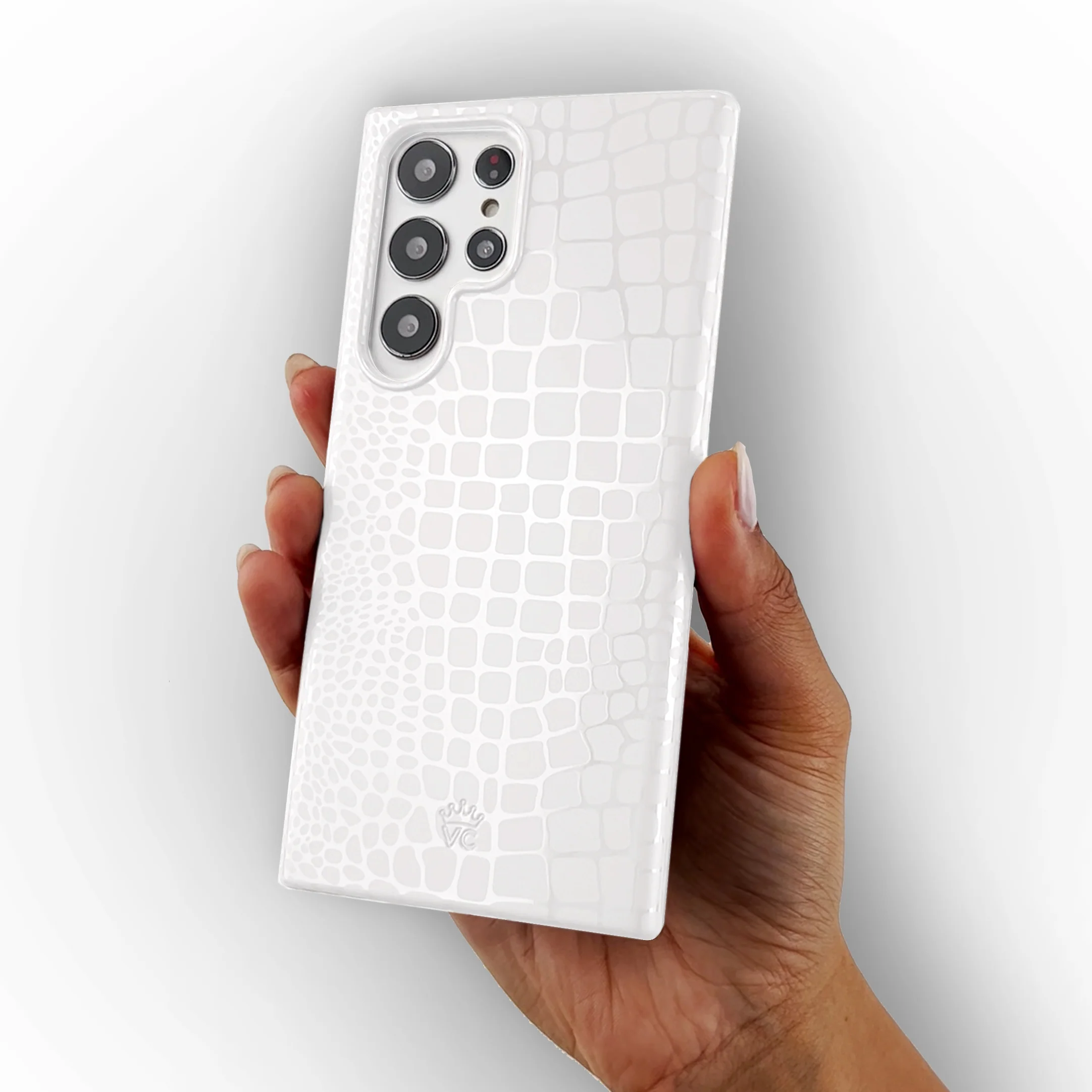 White Croc Samsung Case - Image 46