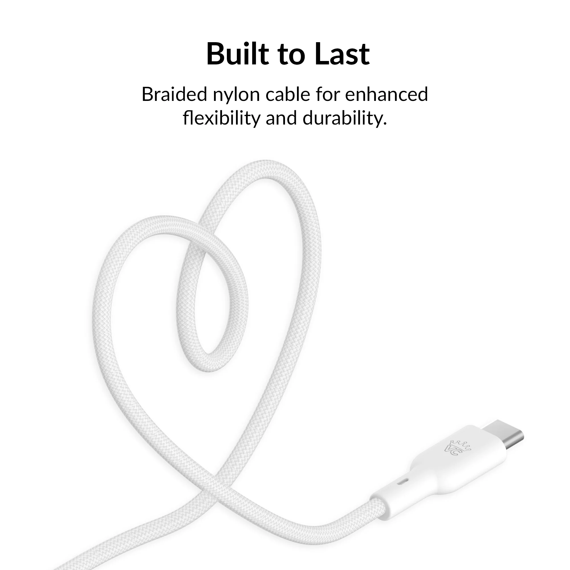 White Fast Charging Cable, 6ft USB-C - Image 6