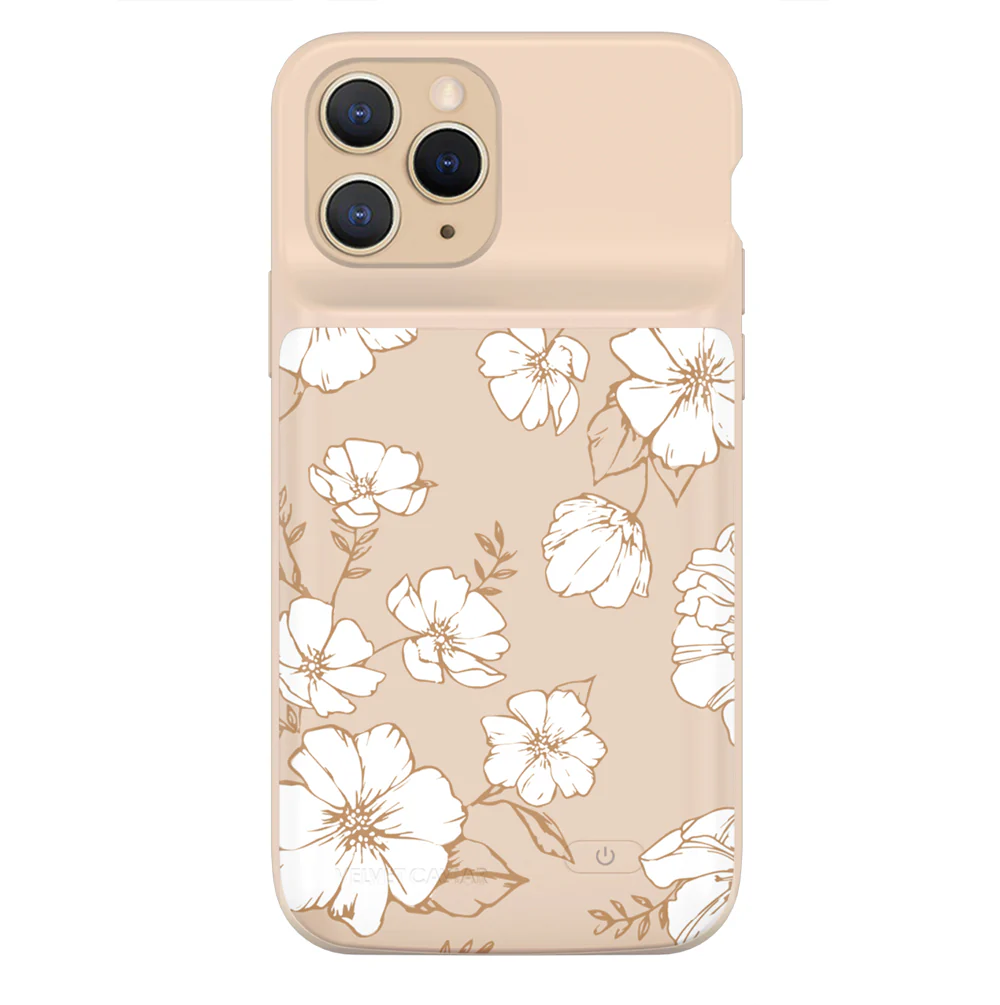 White Floral iPhone Charging Case - Image 13