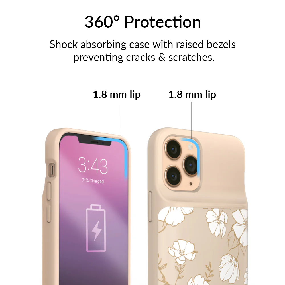 White Floral iPhone Charging Case - Image 22