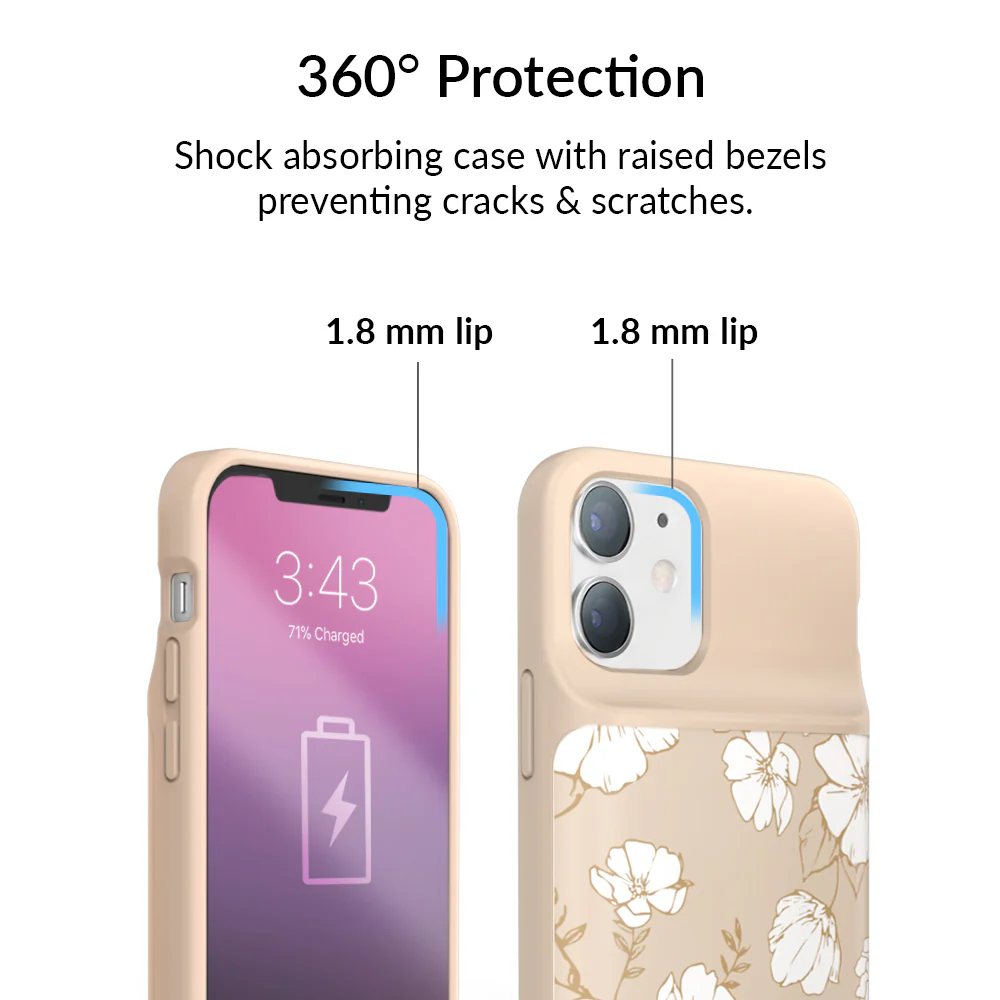 White Floral iPhone Charging Case - Image 28