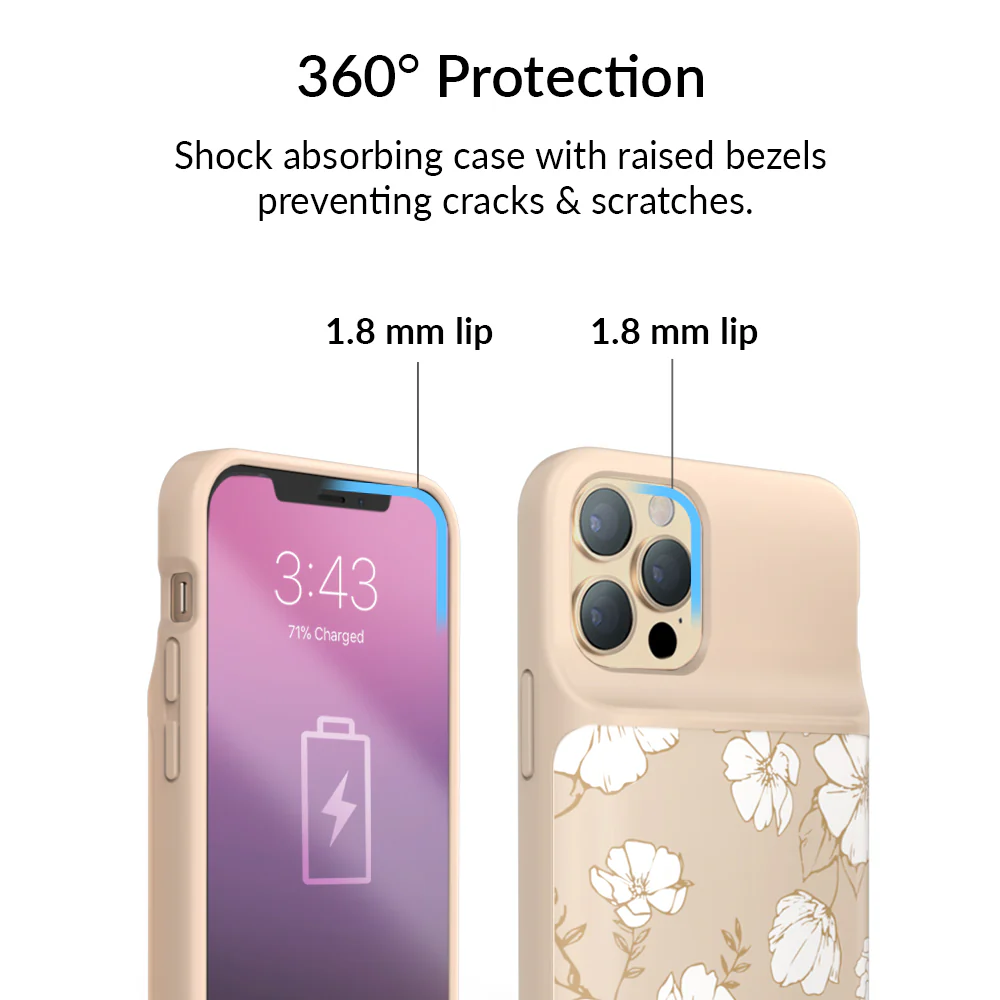 White Floral iPhone Charging Case - Image 34