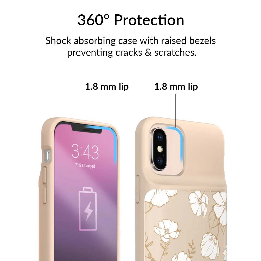 White Floral iPhone Charging Case - Image 4