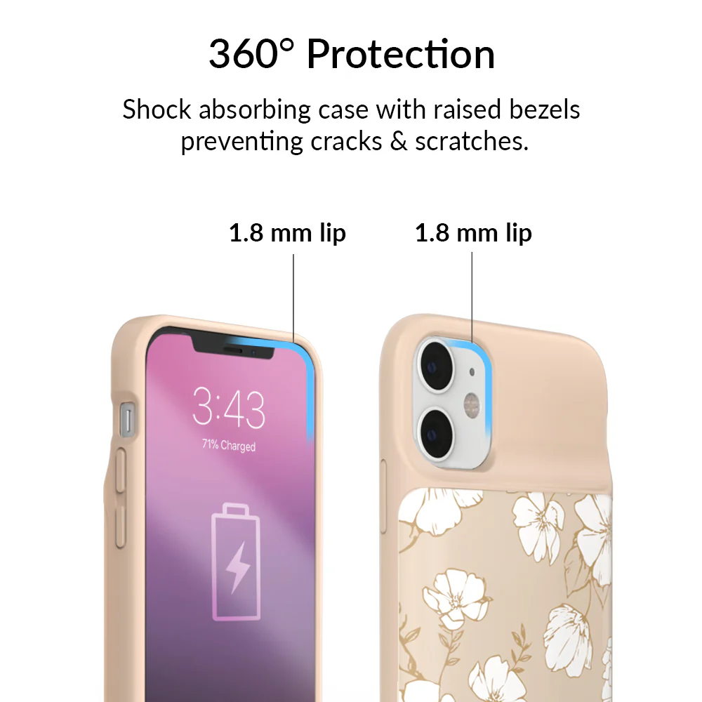 White Floral iPhone Charging Case - Image 46