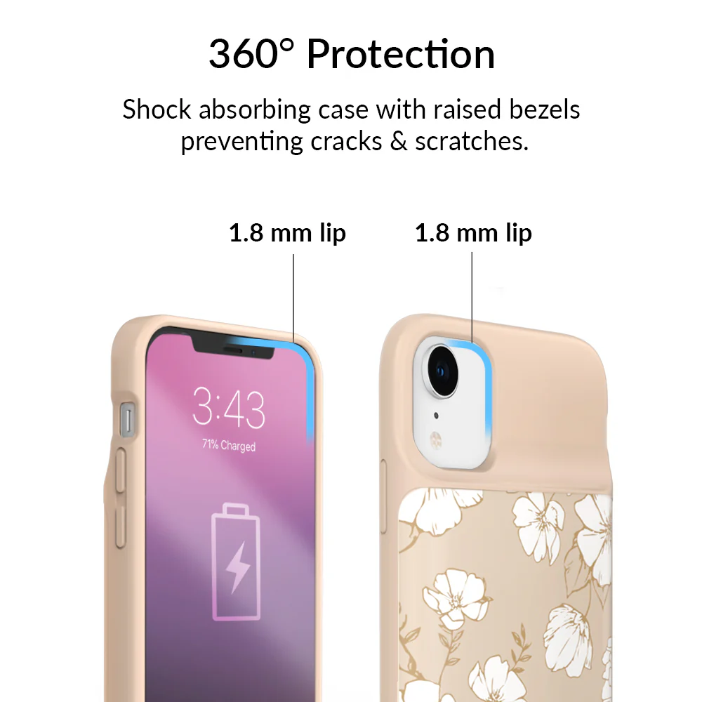 White Floral iPhone Charging Case - Image 53