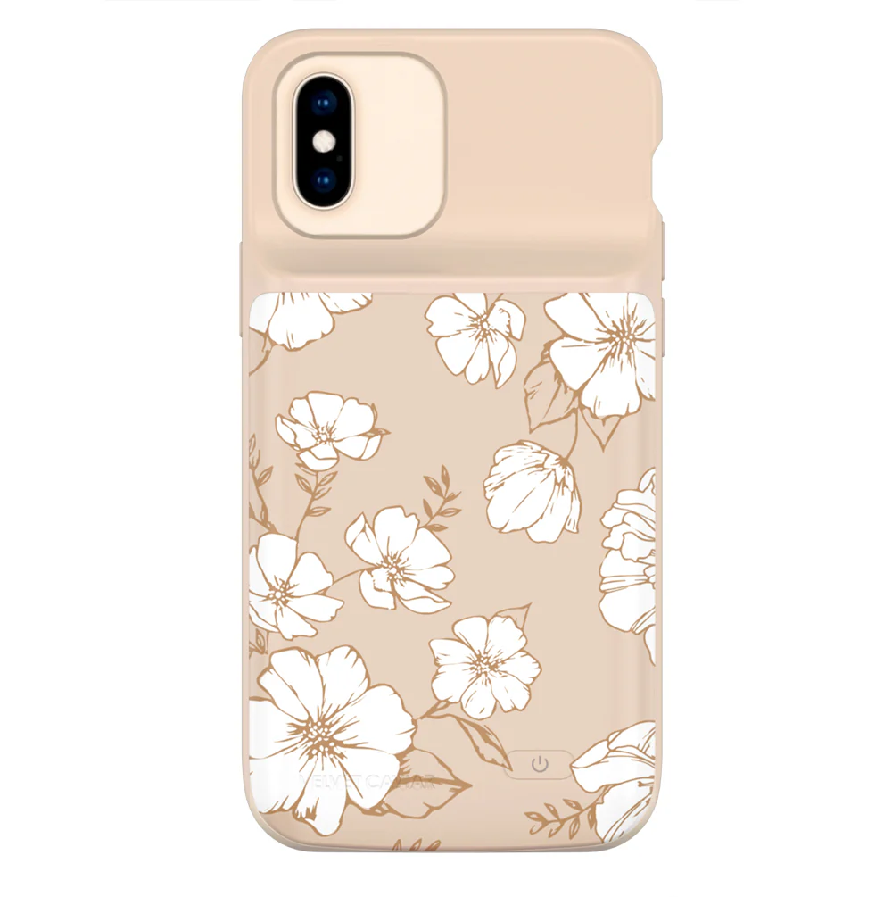 White Floral iPhone Charging Case - Image 7