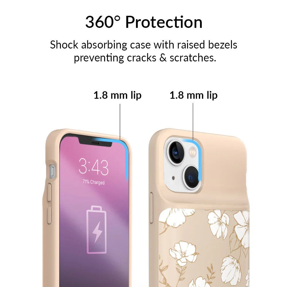 White Floral iPhone Charging Case - Image 70