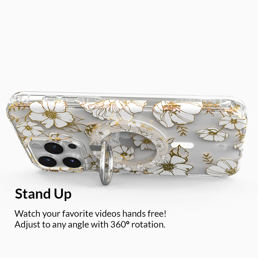 White Floral MagSafe Grip Ring - Image 4