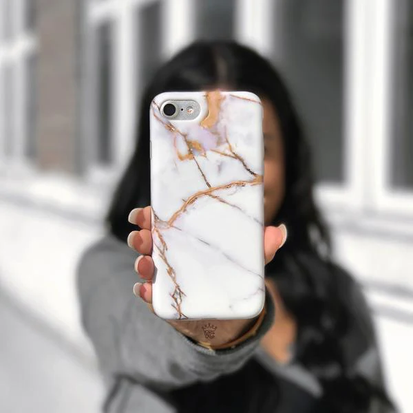 White & Gold Marble iPhone Case - Image 15
