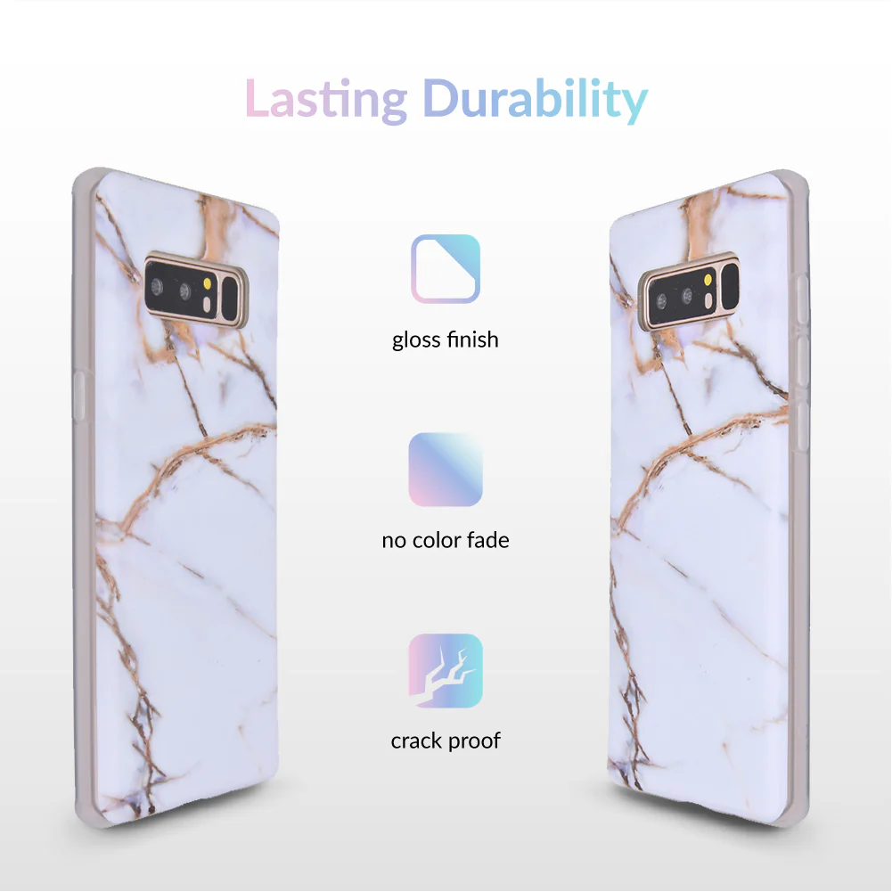 White & Gold Marble Samsung Case - Image 10