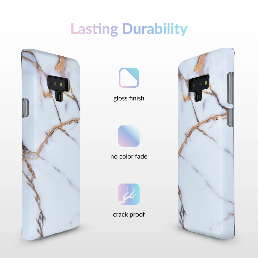 White & Gold Marble Samsung Case - Image 14