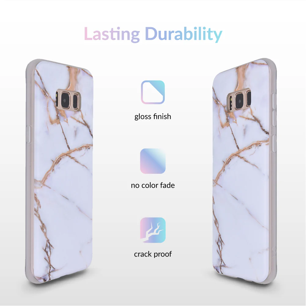 White & Gold Marble Samsung Case - Image 7