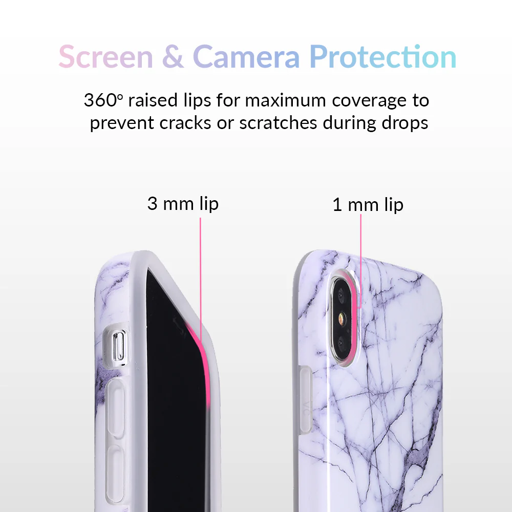 White & Gray Marble iPhone Case - Image 4