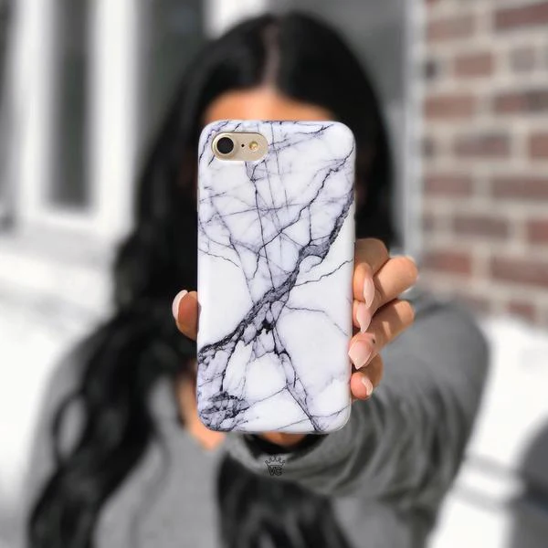 White & Gray Marble iPhone Case - Image 50