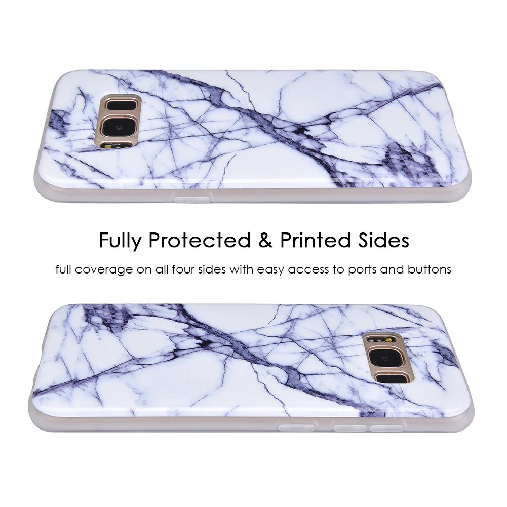 White & Gray Marble Samsung Case - Image 13