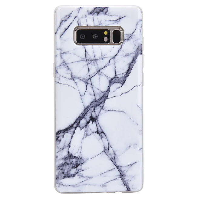 White & Gray Marble Samsung Case - Image 15