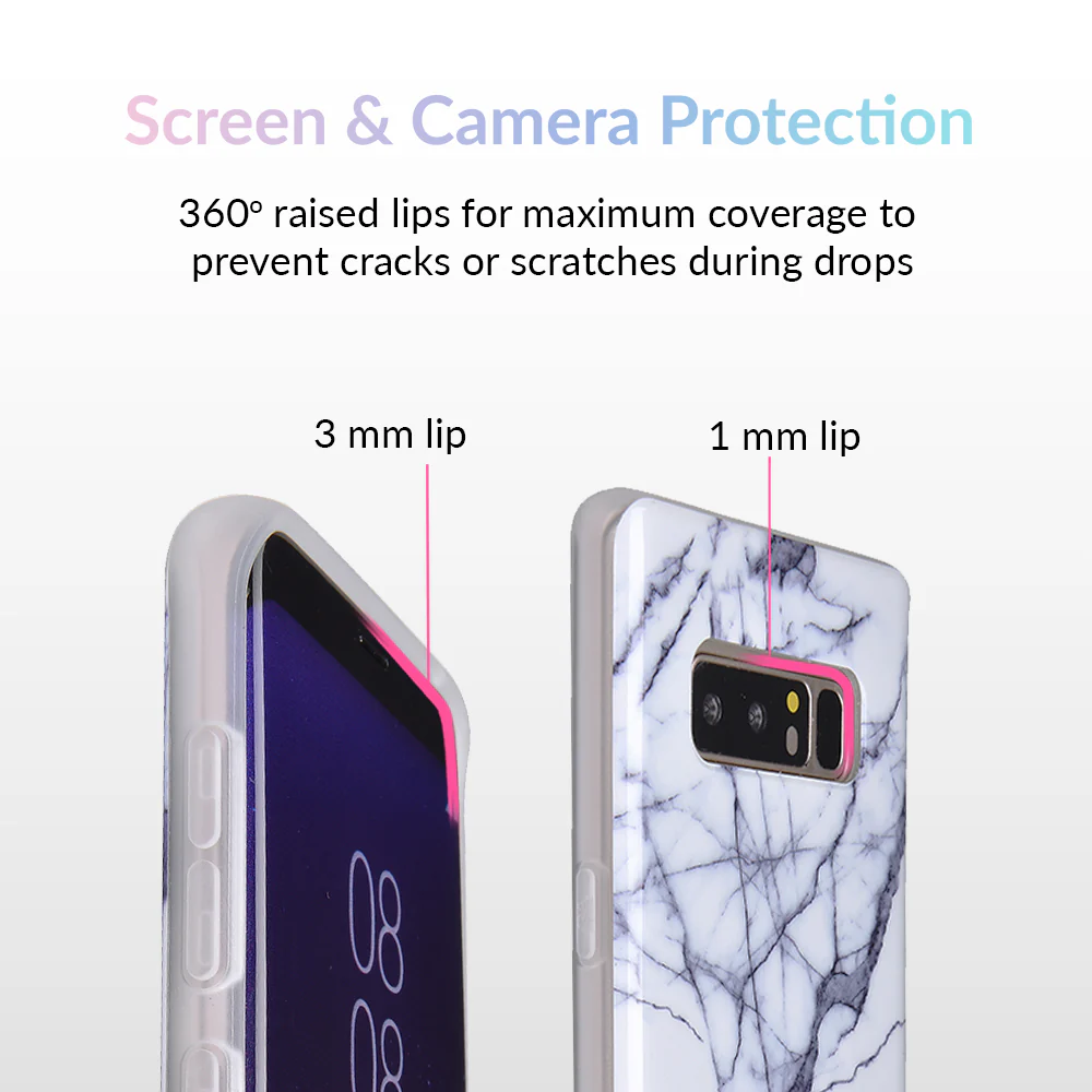 White & Gray Marble Samsung Case - Image 16
