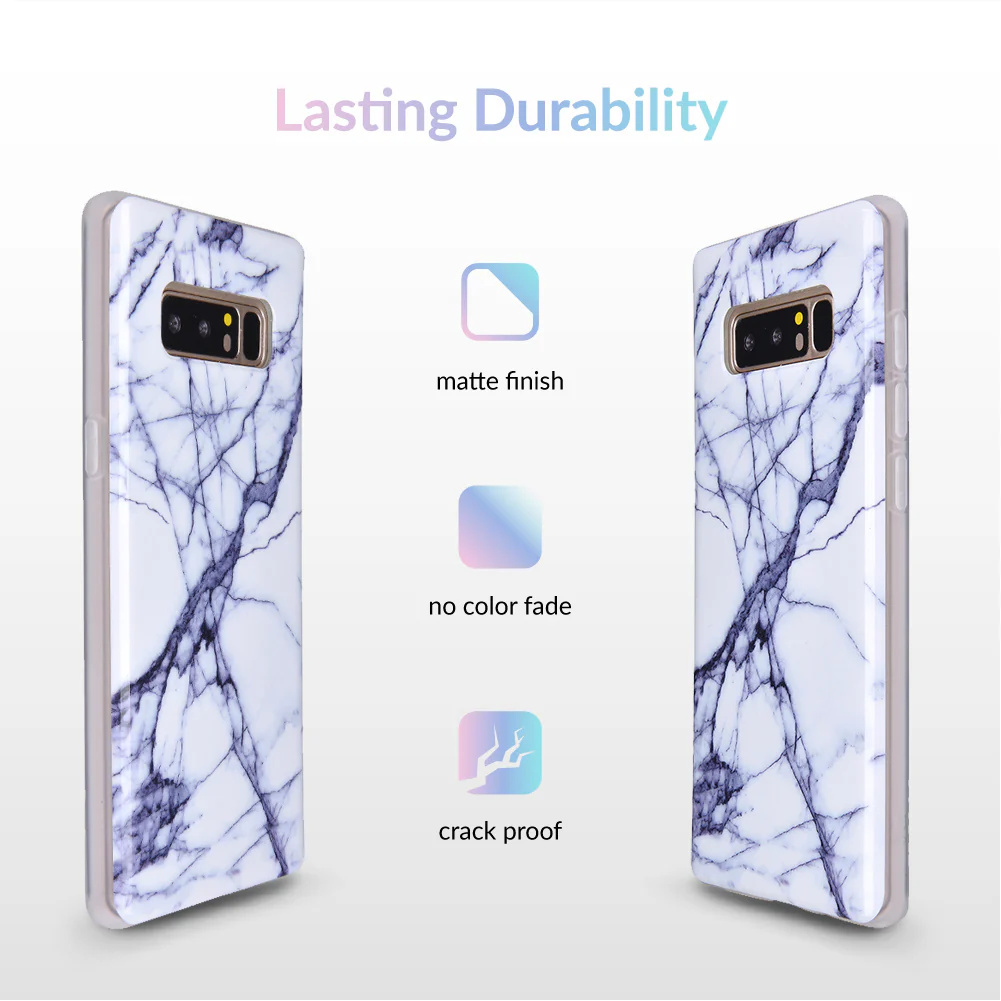 White & Gray Marble Samsung Case - Image 17