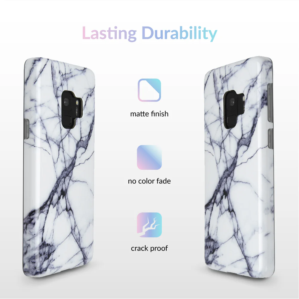White & Gray Marble Samsung Case - Image 25