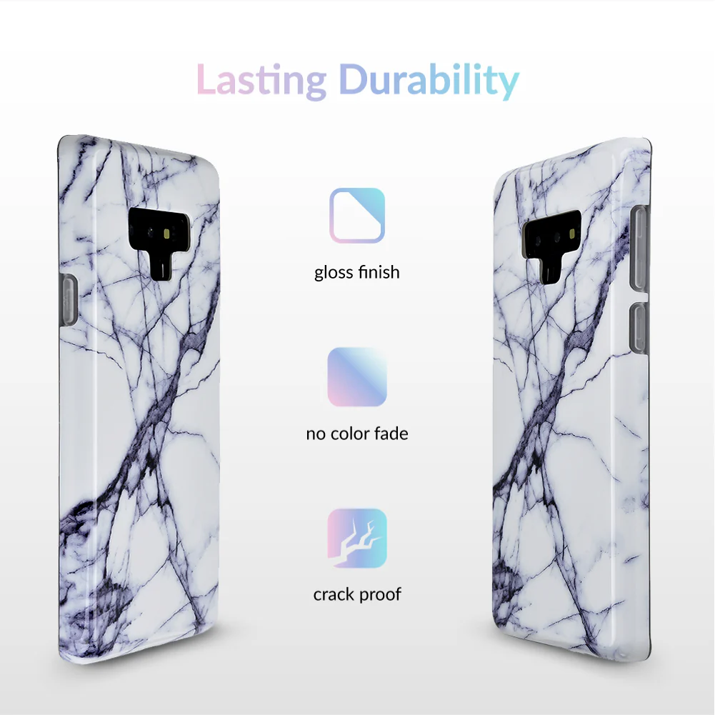 White & Gray Marble Samsung Case - Image 29