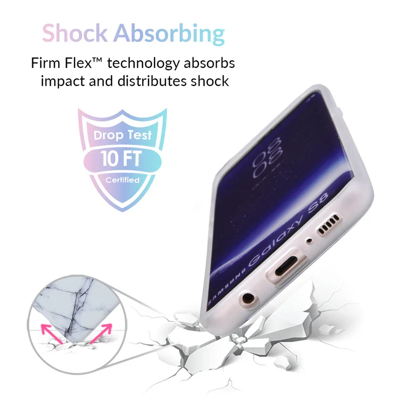 White & Gray Marble Samsung Case - Image 3
