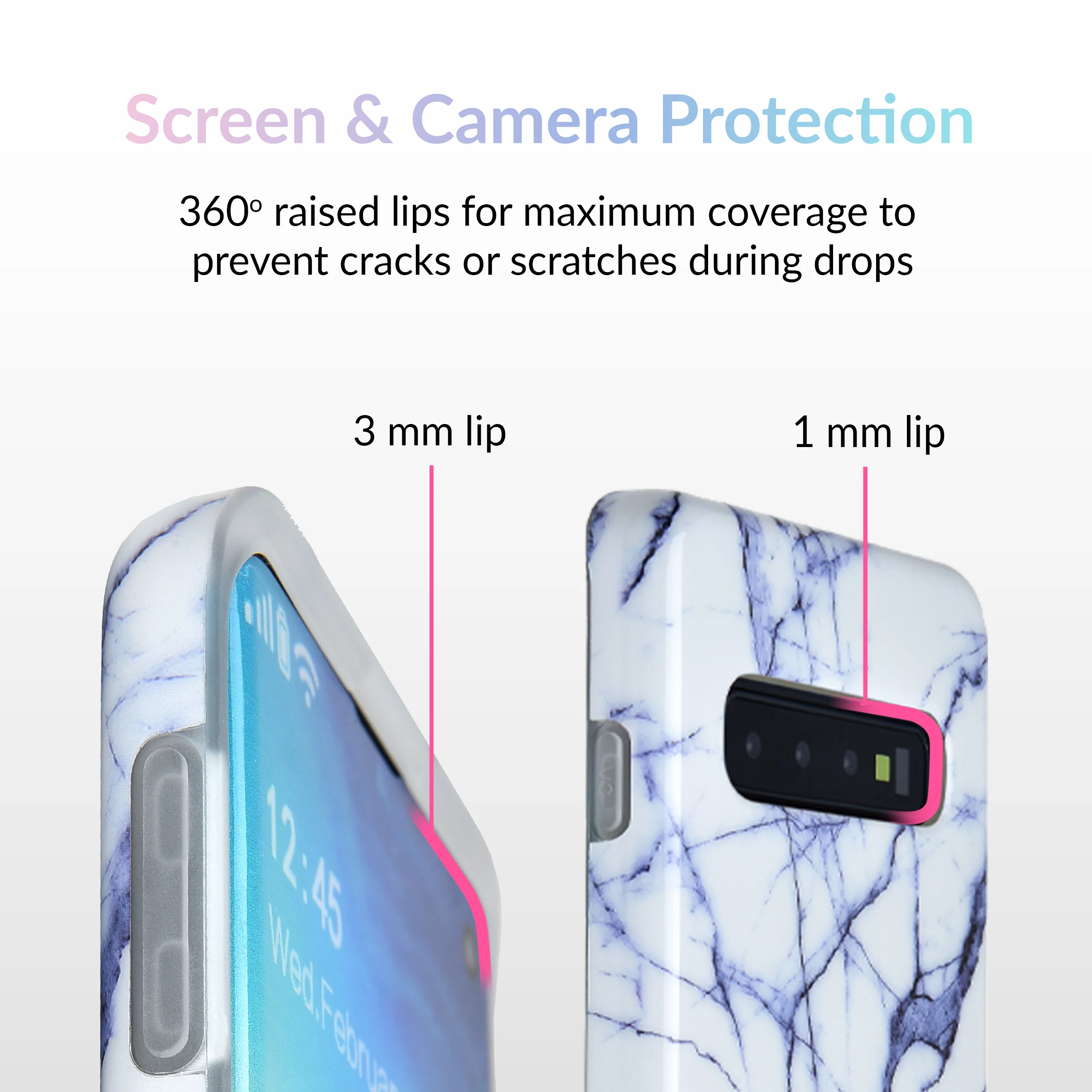 White & Gray Marble Samsung Case - Image 31