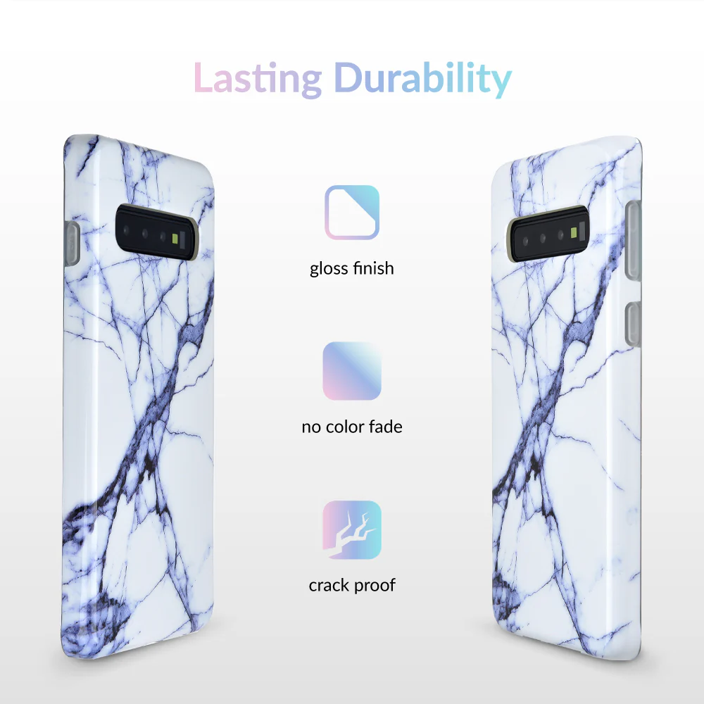 White & Gray Marble Samsung Case - Image 32