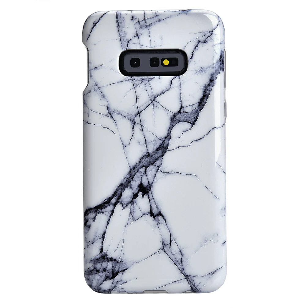 White & Gray Marble Samsung Case - Image 36