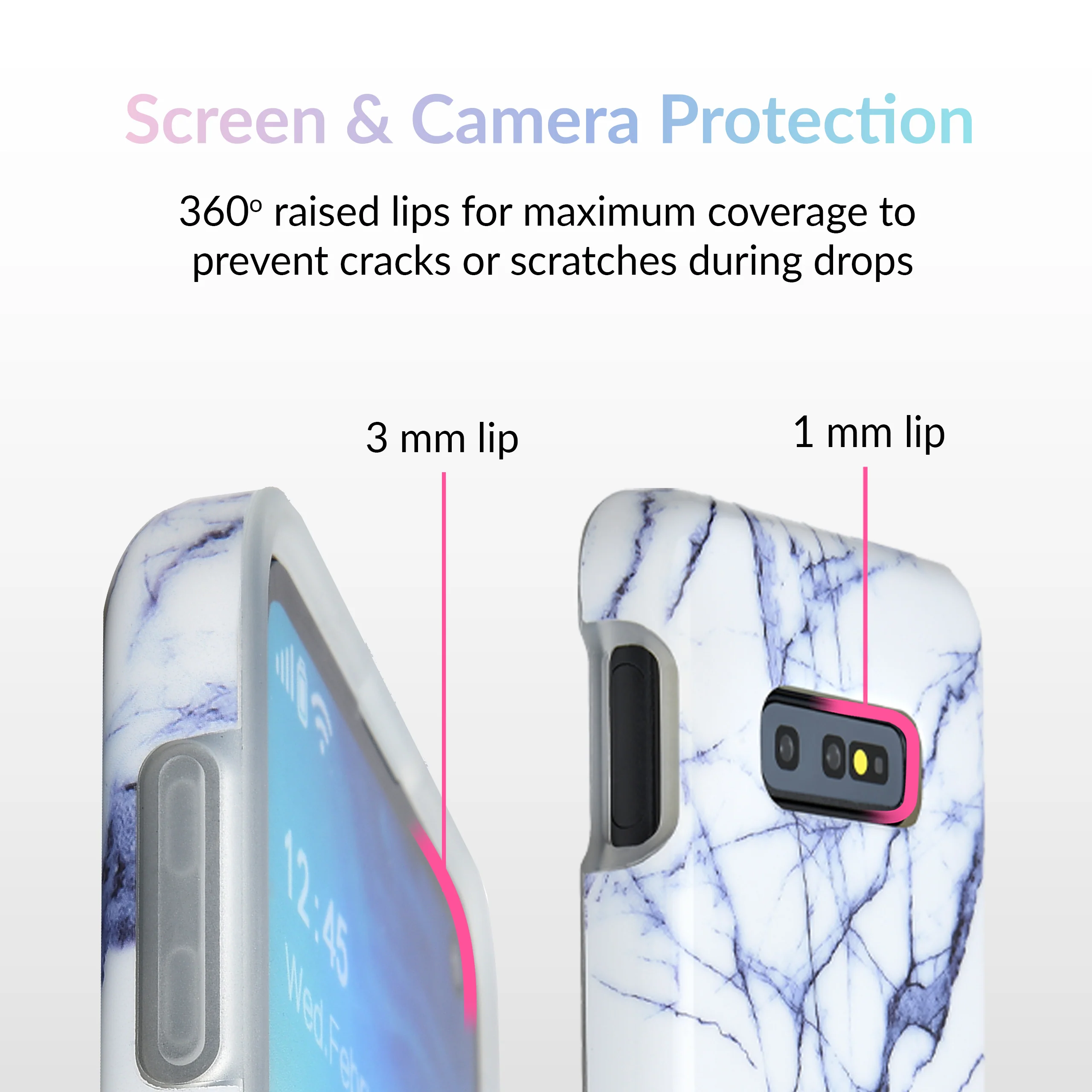 White & Gray Marble Samsung Case - Image 37