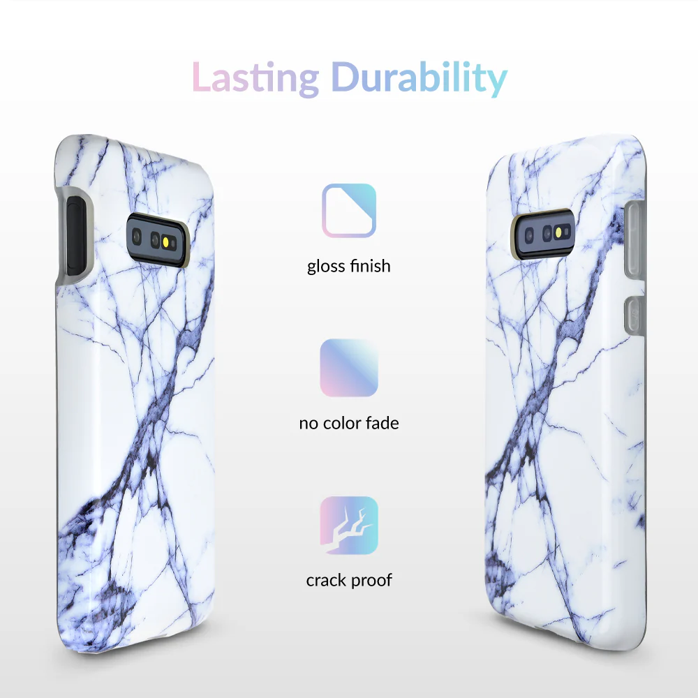 White & Gray Marble Samsung Case - Image 38