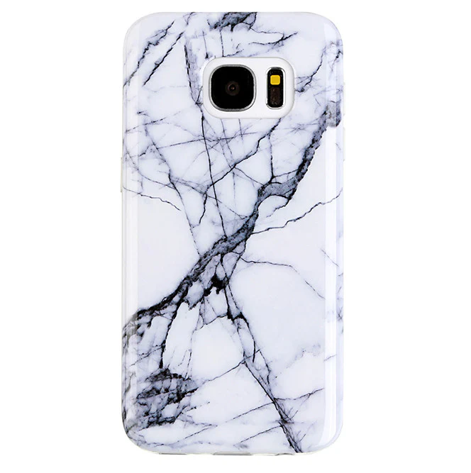 White & Gray Marble Samsung Case - Image 5
