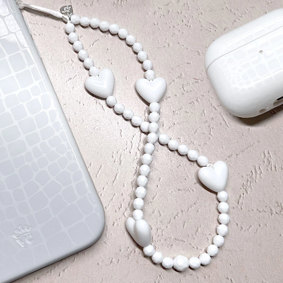 White Heart Phone Charm - Image 2