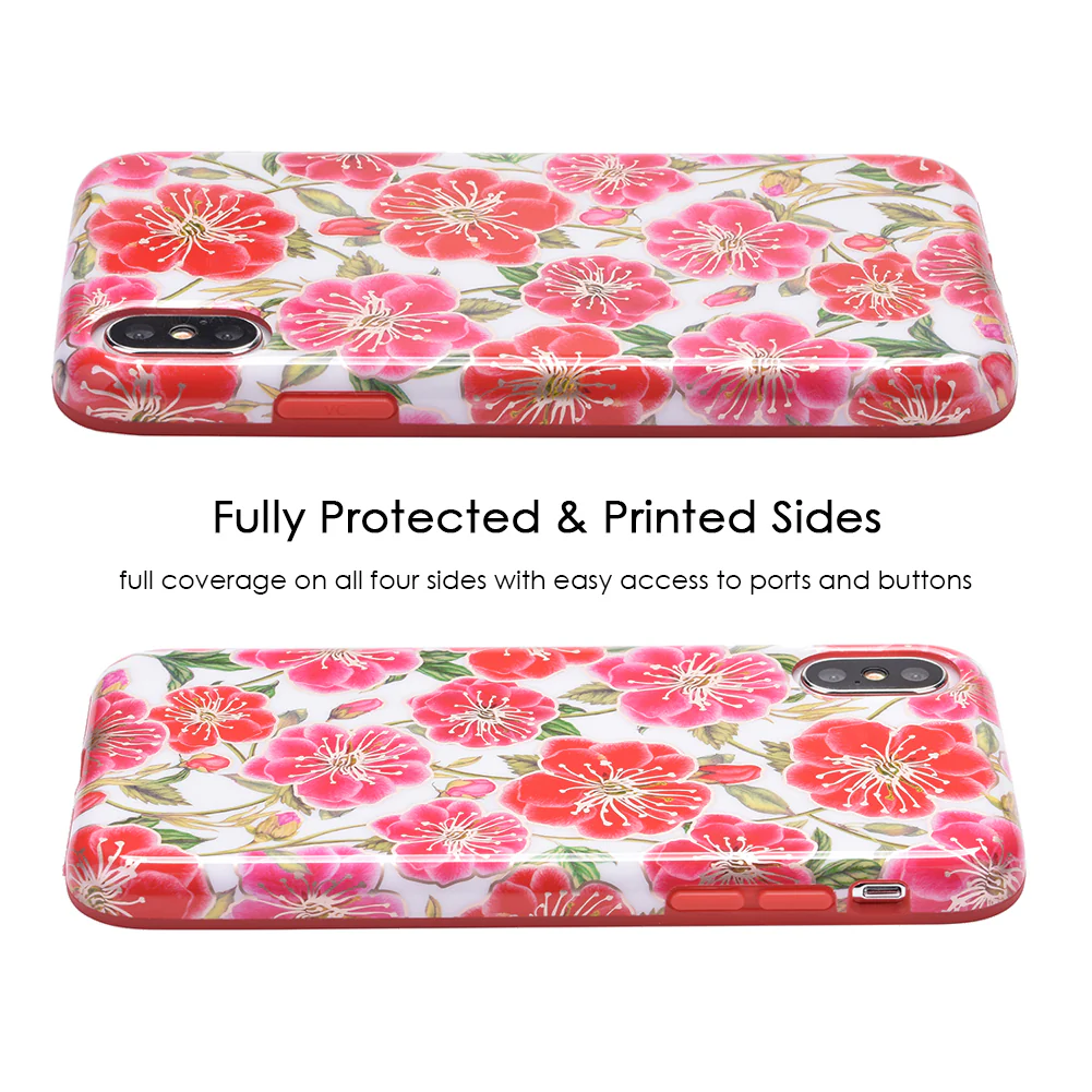 White Hibiscus Rose Gold Chrome Floral iPhone Case - Image 10
