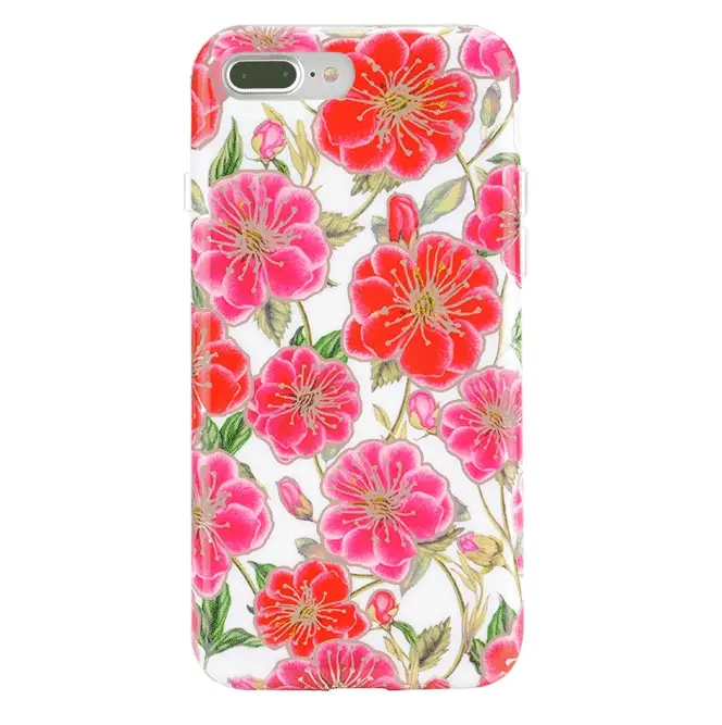 White Hibiscus Rose Gold Chrome Floral iPhone Case - Image 19