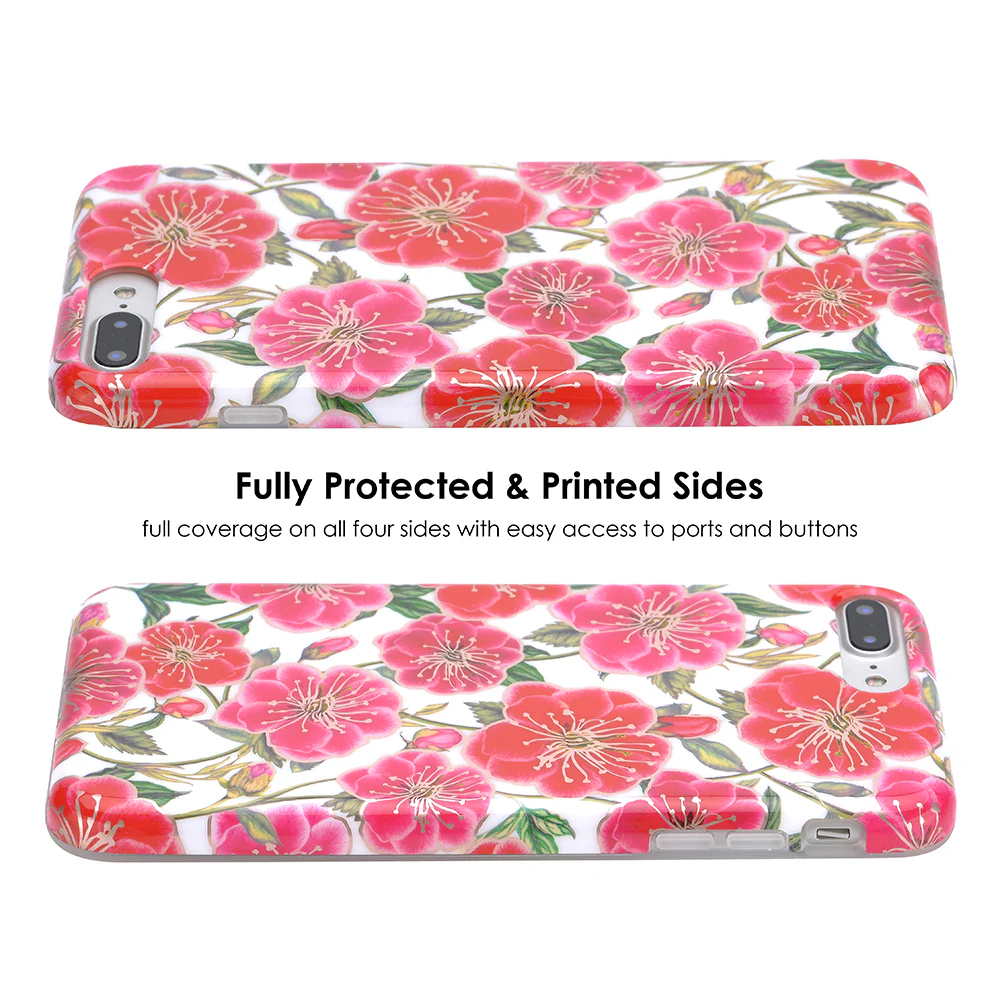 White Hibiscus Rose Gold Chrome Floral iPhone Case - Image 22