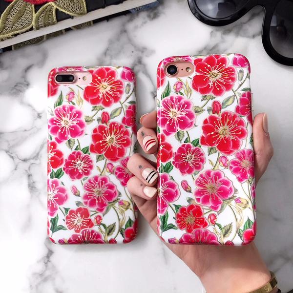 White Hibiscus Rose Gold Chrome Floral iPhone Case - Image 26