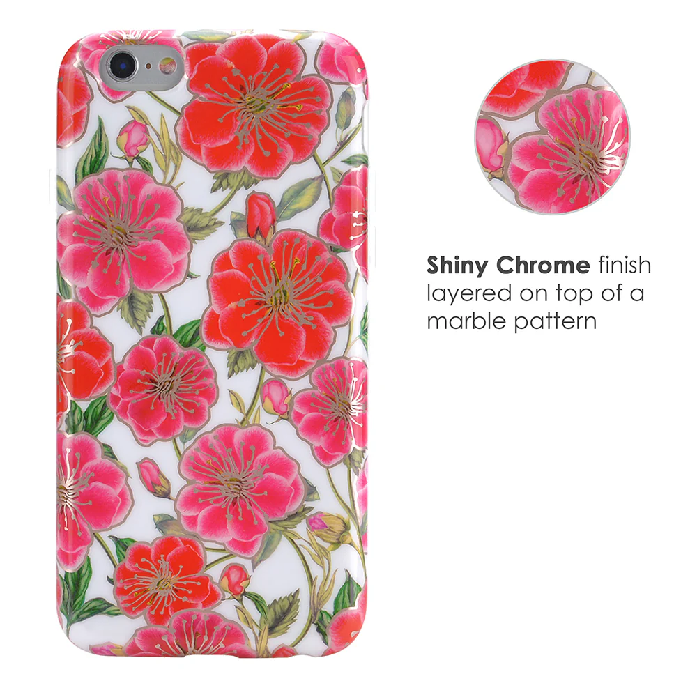 White Hibiscus Rose Gold Chrome Floral iPhone Case - Image 30
