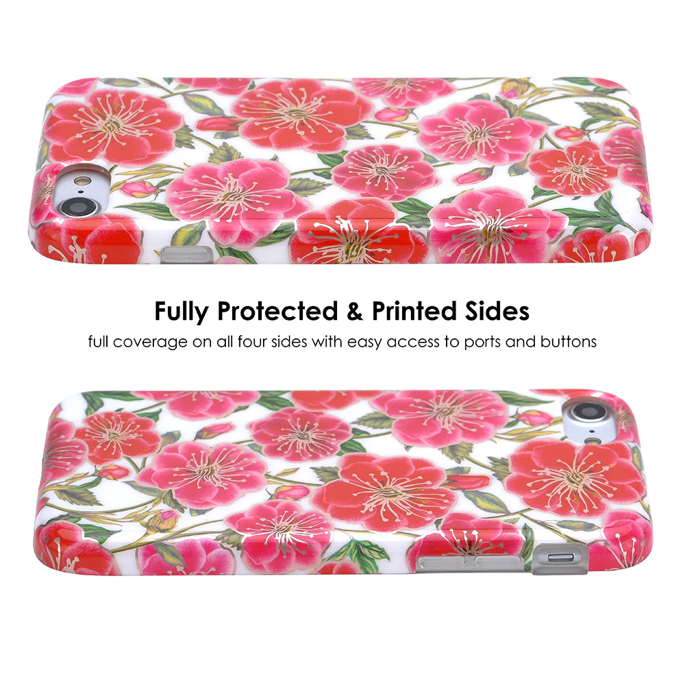 White Hibiscus Rose Gold Chrome Floral iPhone Case - Image 4
