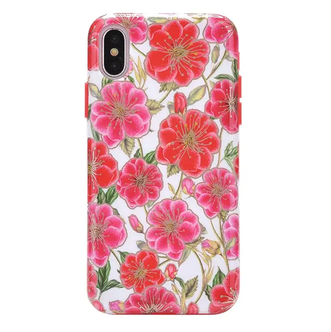 White Hibiscus Rose Gold Chrome Floral iPhone Case - Image 7
