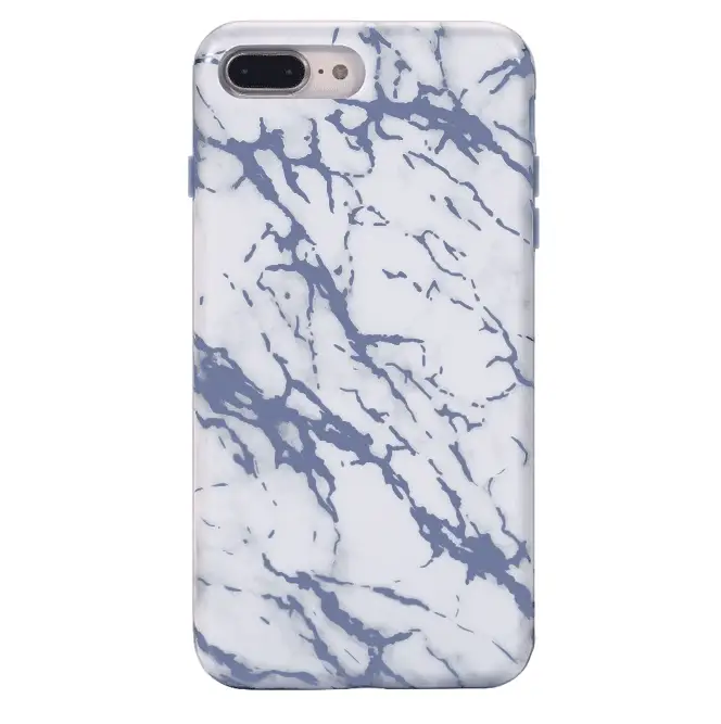 White Marble Blue Chrome iPhone Case - Image 14