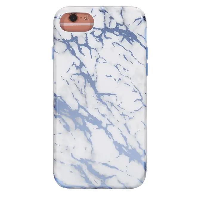 White Marble Blue Chrome iPhone Case - Image 22