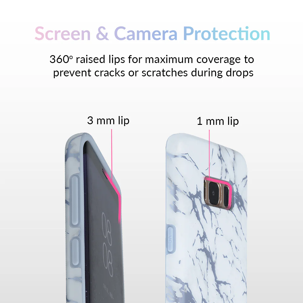 White Marble Blue Chrome Samsung Galaxy Case - Image 11