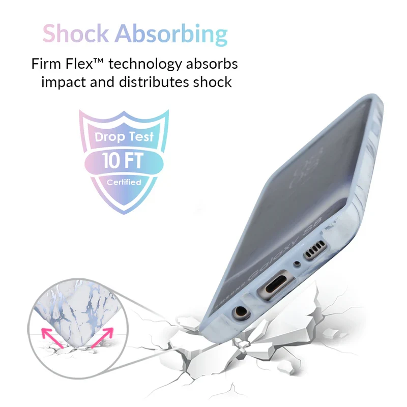 White Marble Blue Chrome Samsung Galaxy Case - Image 14