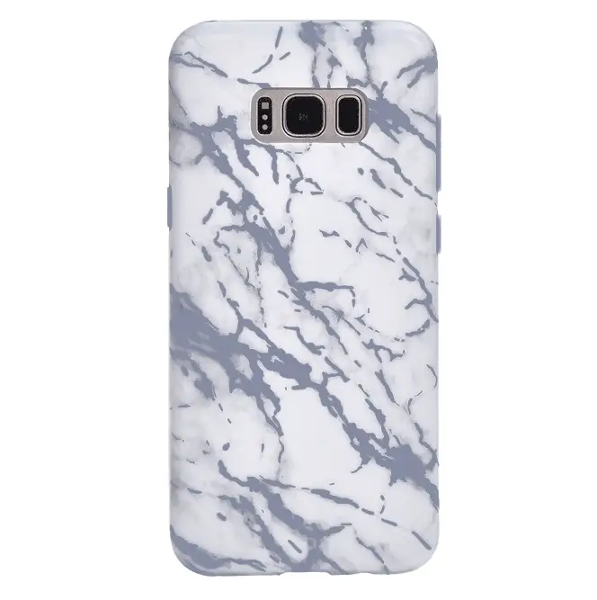White Marble Blue Chrome Samsung Galaxy Case - Image 15