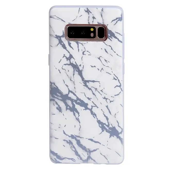 White Marble Blue Chrome Samsung Galaxy Case - Image 20