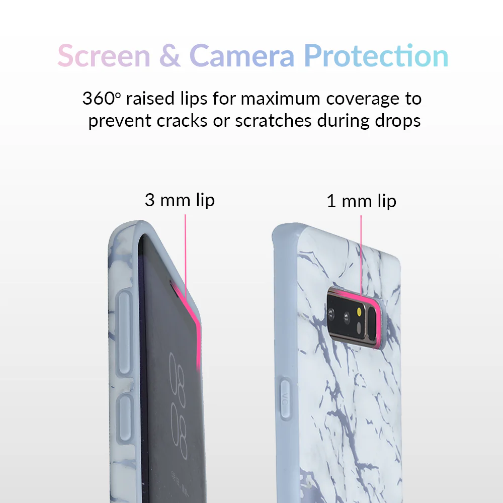 White Marble Blue Chrome Samsung Galaxy Case - Image 21